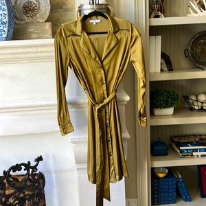 Current Air Los Angeles bronze/ black trench coat / shirt dress size Large